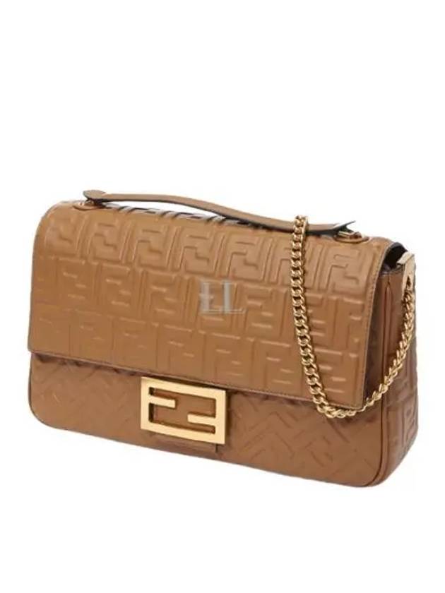 Fendi Baguette Chain Large Nappa Leather Shoulder Bag Brown