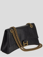 Balenciaga Crush Chain Strap Small Shoulder Bag Black