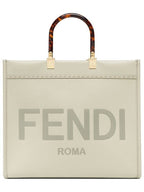 Fendi Sunshine Logo Medium Tote Bag Light Green