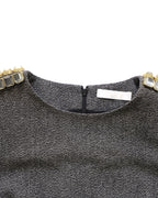 Chloe Epaulettes Sheath Dress in Black Wool