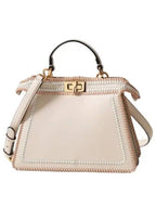 Fendi Peekaboo I See U Small Leather Tote Bag Rosa