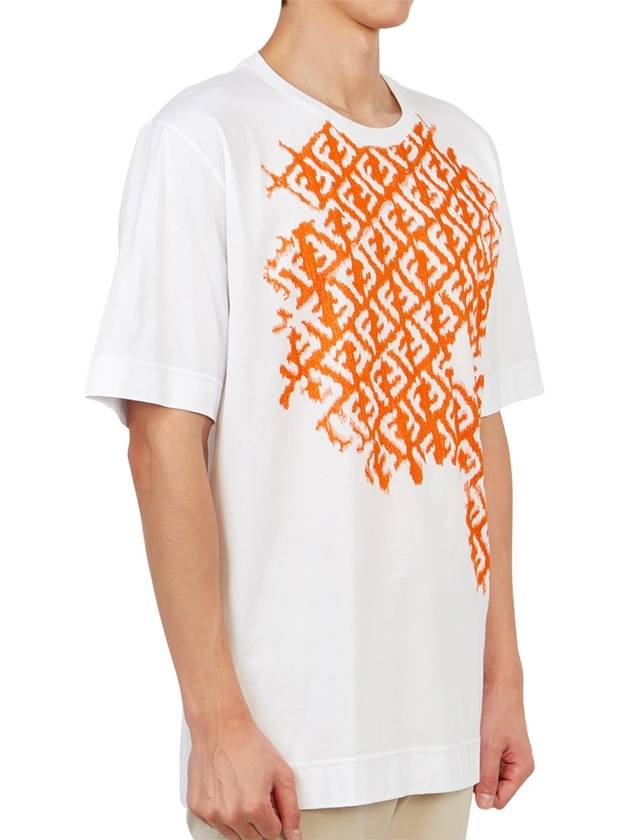Fendi Embroidered FF Crew Neck Oversized Short Sleeve T-Shirt White