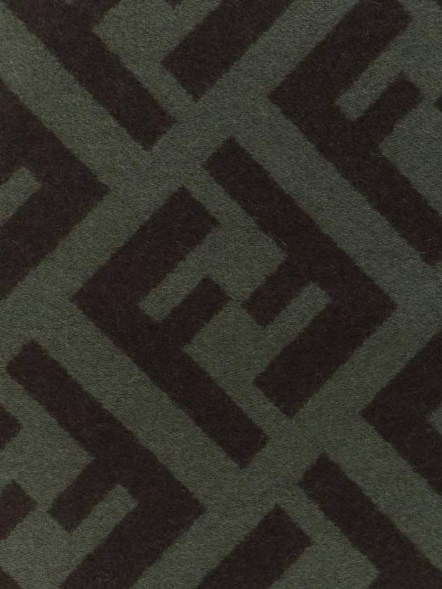 Fendi FF Motif Fringe Cashmere Scarf Green