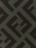 Fendi FF Motif Fringe Cashmere Scarf Green