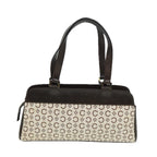 CELINE C Macadam Canvas Hand Bag White Auth 78219