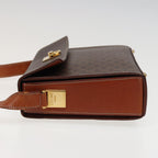 CELINE Macadam Canvas Shoulder Bag PVC Leather Brown  78221
