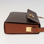 CELINE Macadam Canvas Shoulder Bag PVC Leather Brown  78221