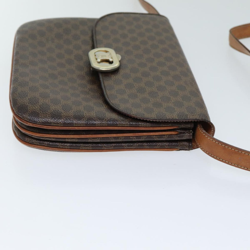 CELINE Macadam Canvas Shoulder Bag PVC Leather Brown  78222