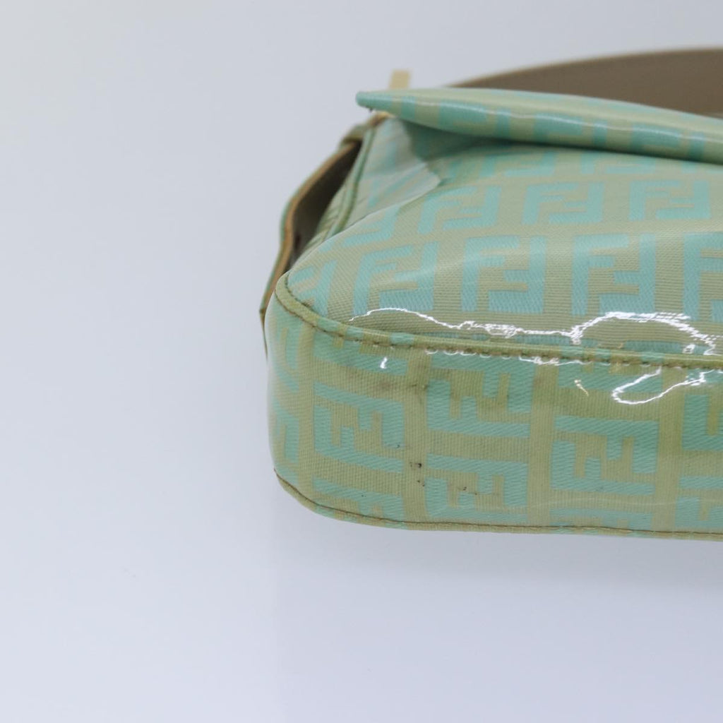 FENDI Zucchino Canvas Mamma Baguette Hand Bag Light Blue78229