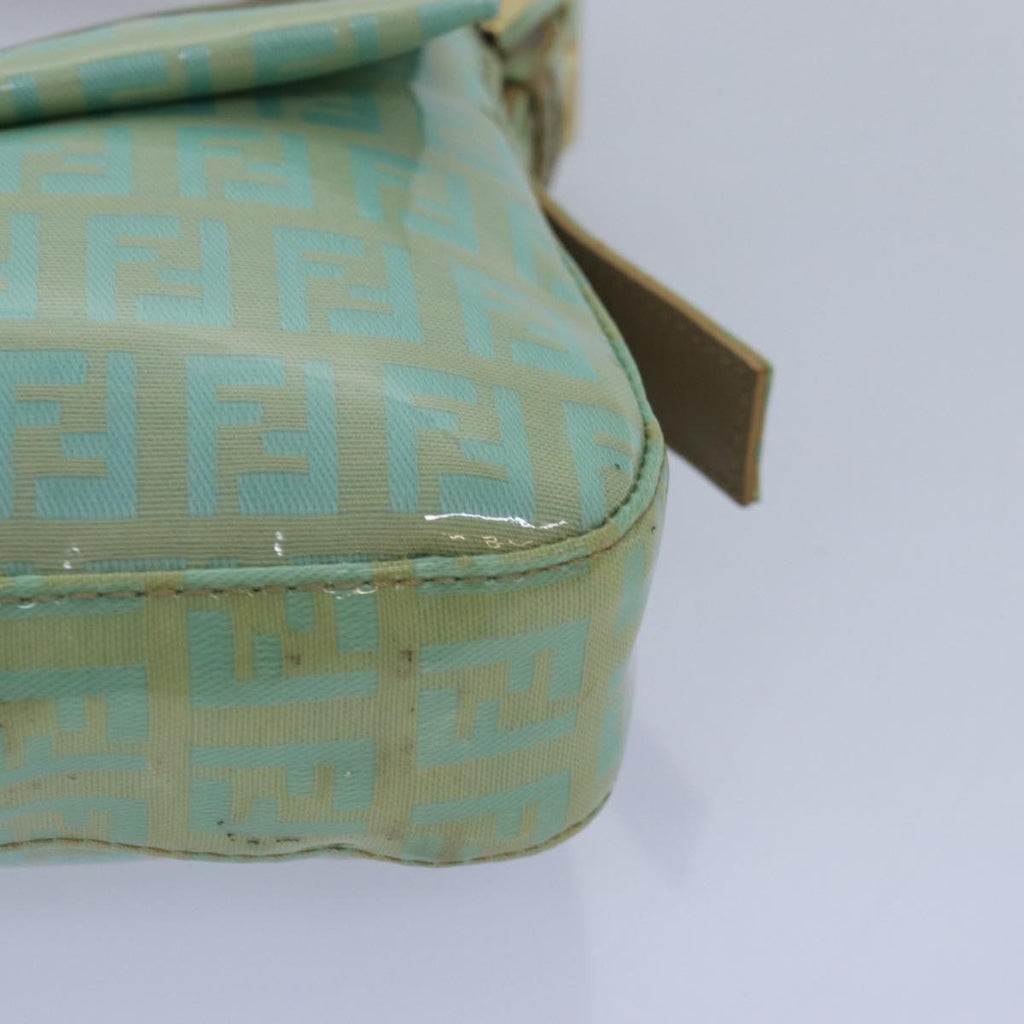 FENDI Zucchino Canvas Mamma Baguette Hand Bag Light Blue78229