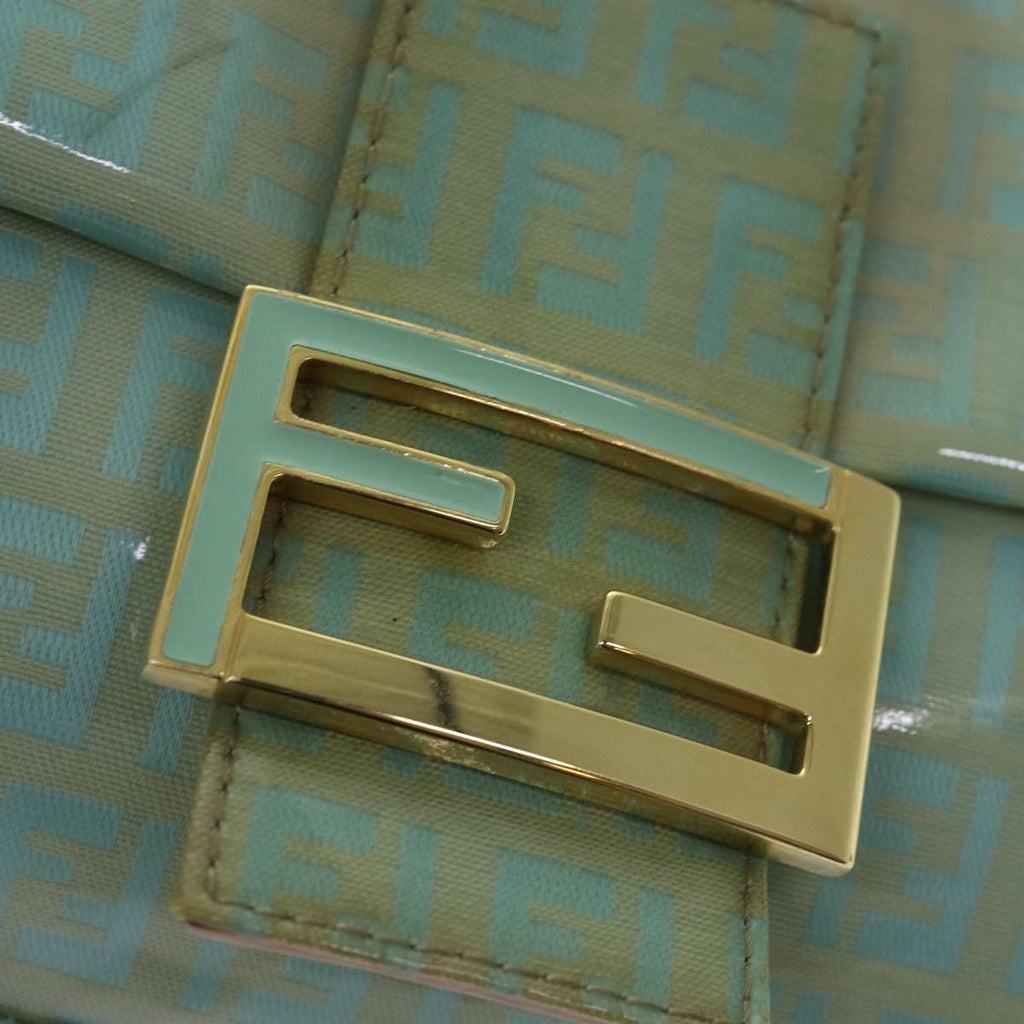 FENDI Zucchino Canvas Mamma Baguette Hand Bag Light Blue78229