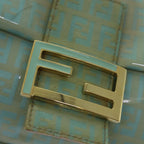 FENDI Zucchino Canvas Mamma Baguette Hand Bag Light Blue78229