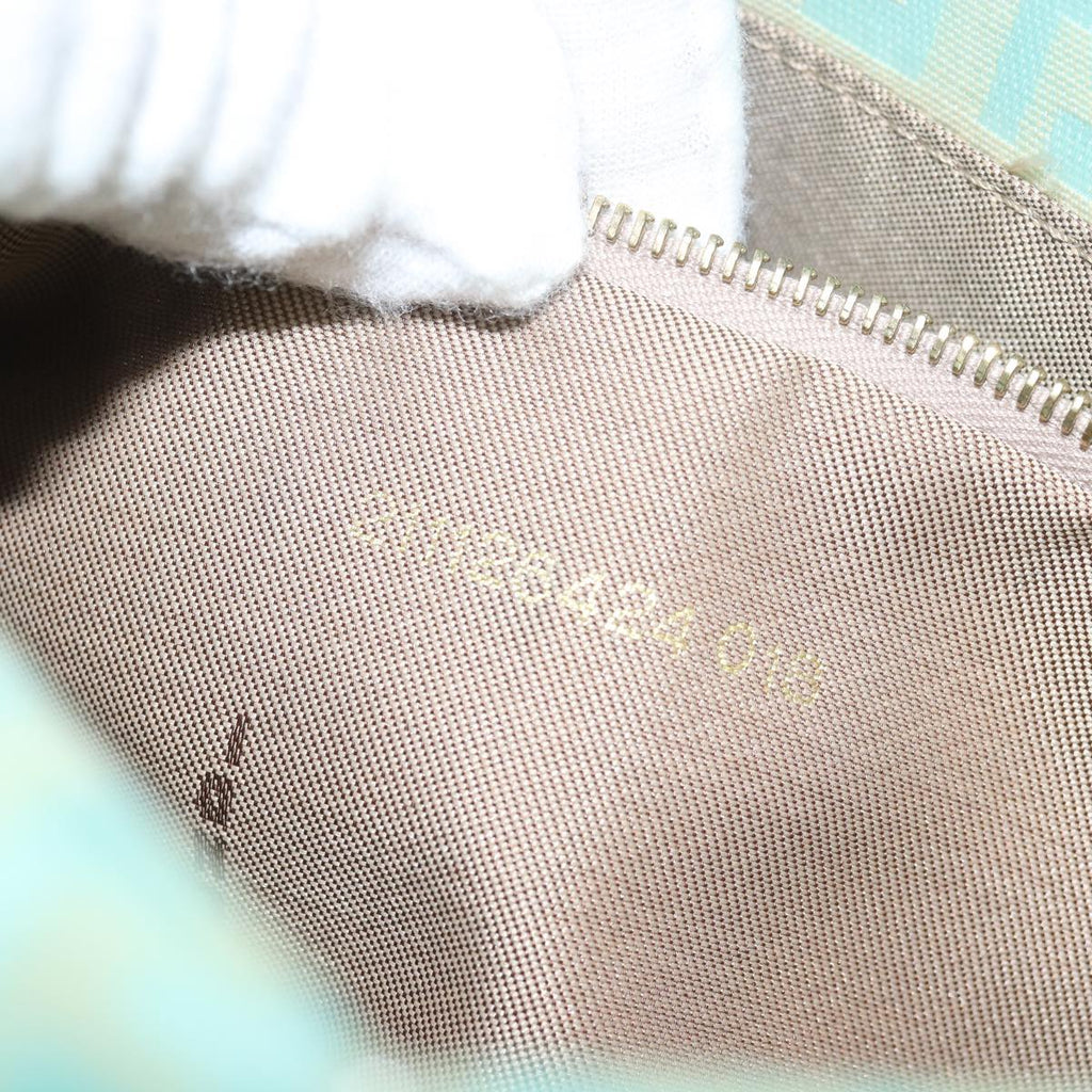 FENDI Zucchino Canvas Mamma Baguette Hand Bag Light Blue78229