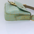 FENDI Zucchino Canvas Mamma Baguette Hand Bag Light Blue78229
