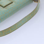FENDI Zucchino Canvas Mamma Baguette Hand Bag Light Blue78229