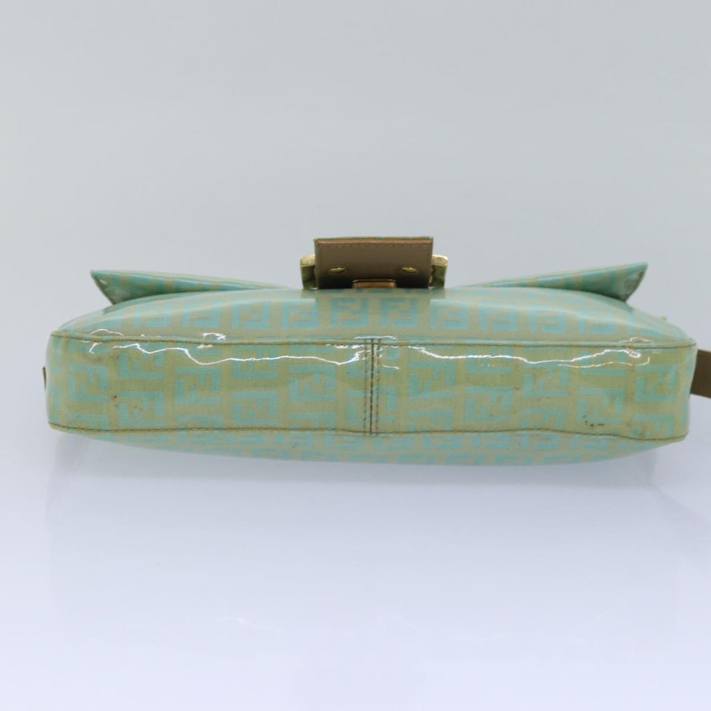 FENDI Zucchino Canvas Mamma Baguette Hand Bag Light Blue78229