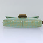 FENDI Zucchino Canvas Mamma Baguette Hand Bag Light Blue78229