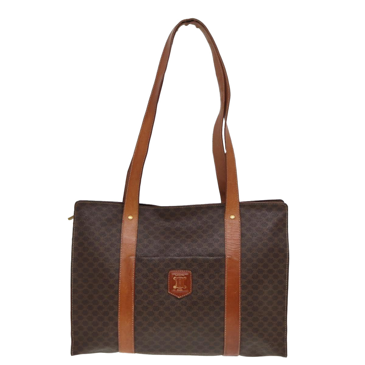 CELINE Macadam Canvas Tote Bag PVC Leather Brown  78272