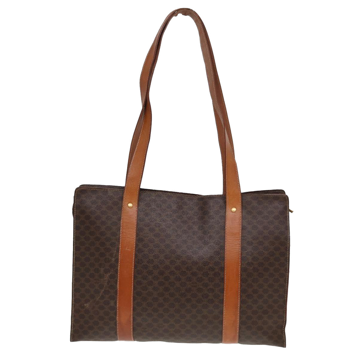 CELINE Macadam Canvas Tote Bag PVC Leather Brown  78272