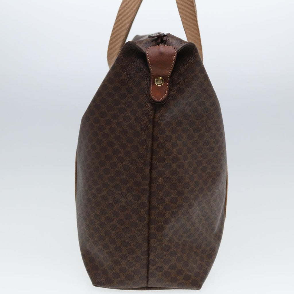 CELINE Macadam Canvas Boston Bag PVC Leather Brown Beige  78275