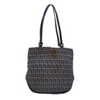 FENDI Zucchino Canvas Hand Bag Navy78277