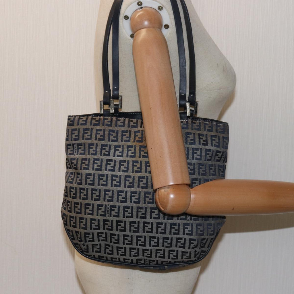 FENDI Zucchino Canvas Hand Bag Navy78277