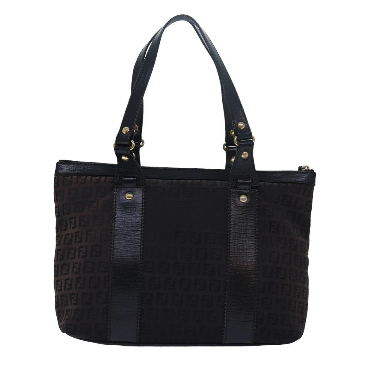 FENDI Zucca Canvas Tote Bag Brown Black78278