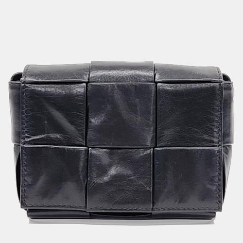Bottega Veneta Black Leather Cassette Crossbody Bag