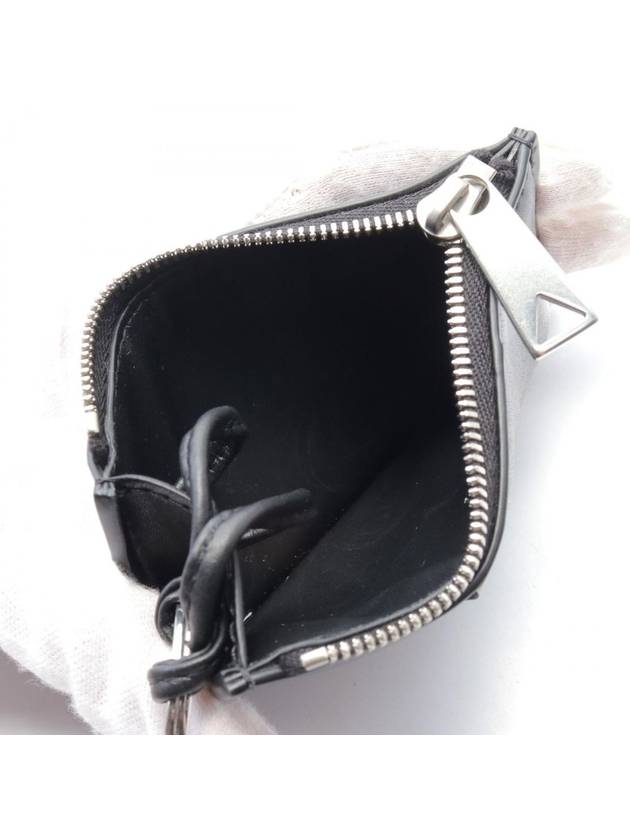 Bottega Veneta Intrecciato Zipper Card Wallet Black