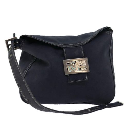 FENDI Mamma Baguette Shoulder Bag Canvas Gray78396