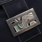 FENDI Mamma Baguette Shoulder Bag Canvas Gray78396