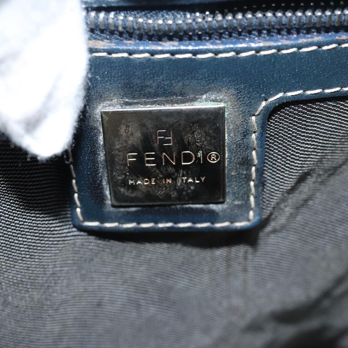 FENDI Mamma Baguette Shoulder Bag Canvas Gray78396