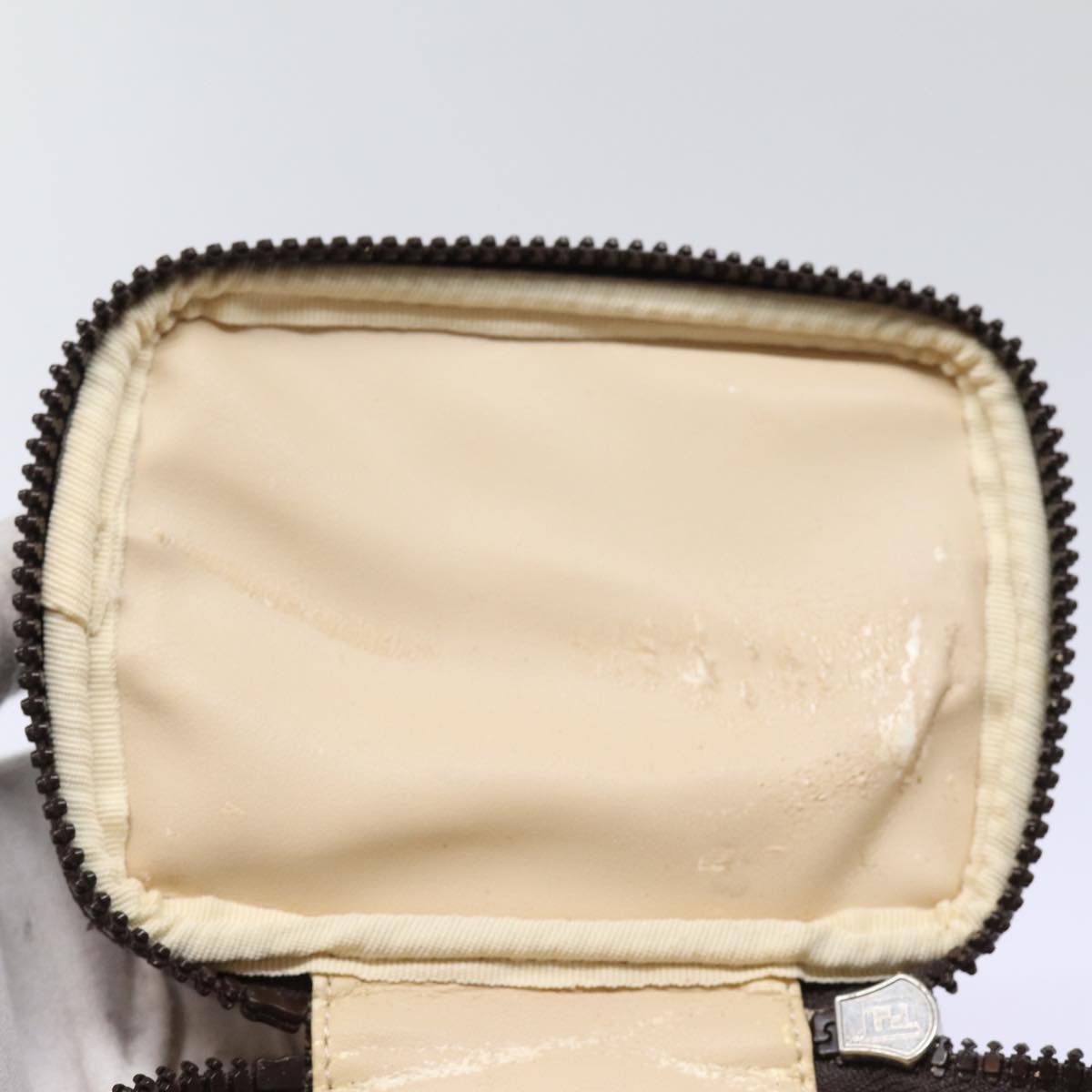 FENDI Zucca Canvas Vanity Pouch Brown Black78406