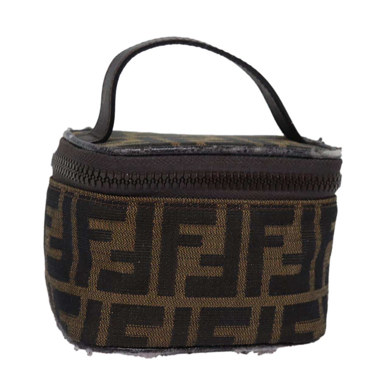 FENDI Zucca Canvas Vanity Pouch Brown Black78406