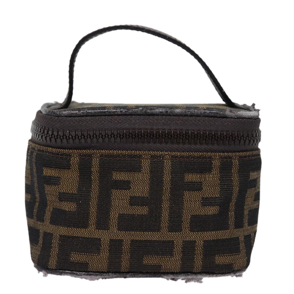 FENDI Zucca Canvas Vanity Pouch Brown Black78406