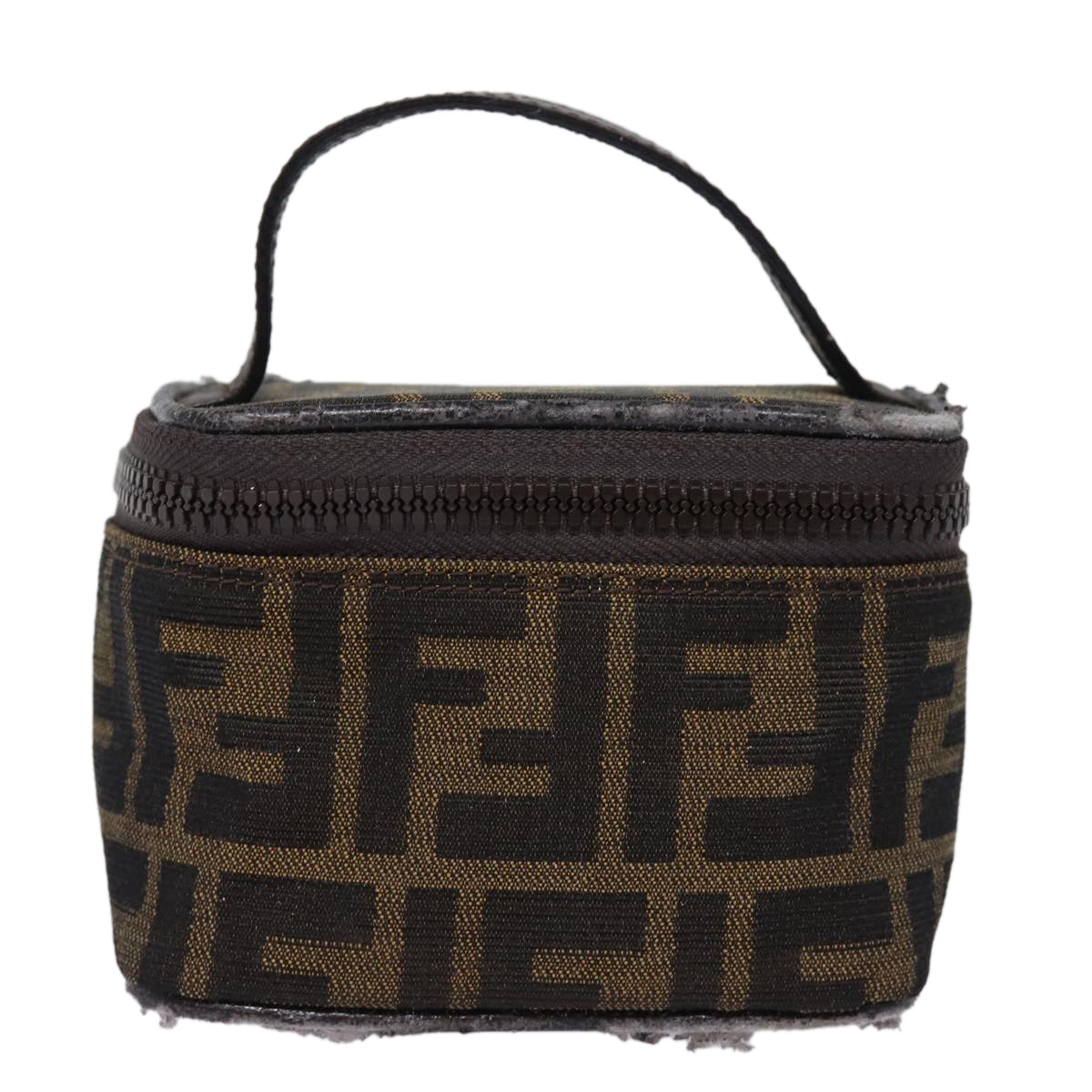 FENDI Zucca Canvas Vanity Pouch Brown Black78406