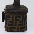 FENDI Zucca Canvas Vanity Pouch Brown Black78406