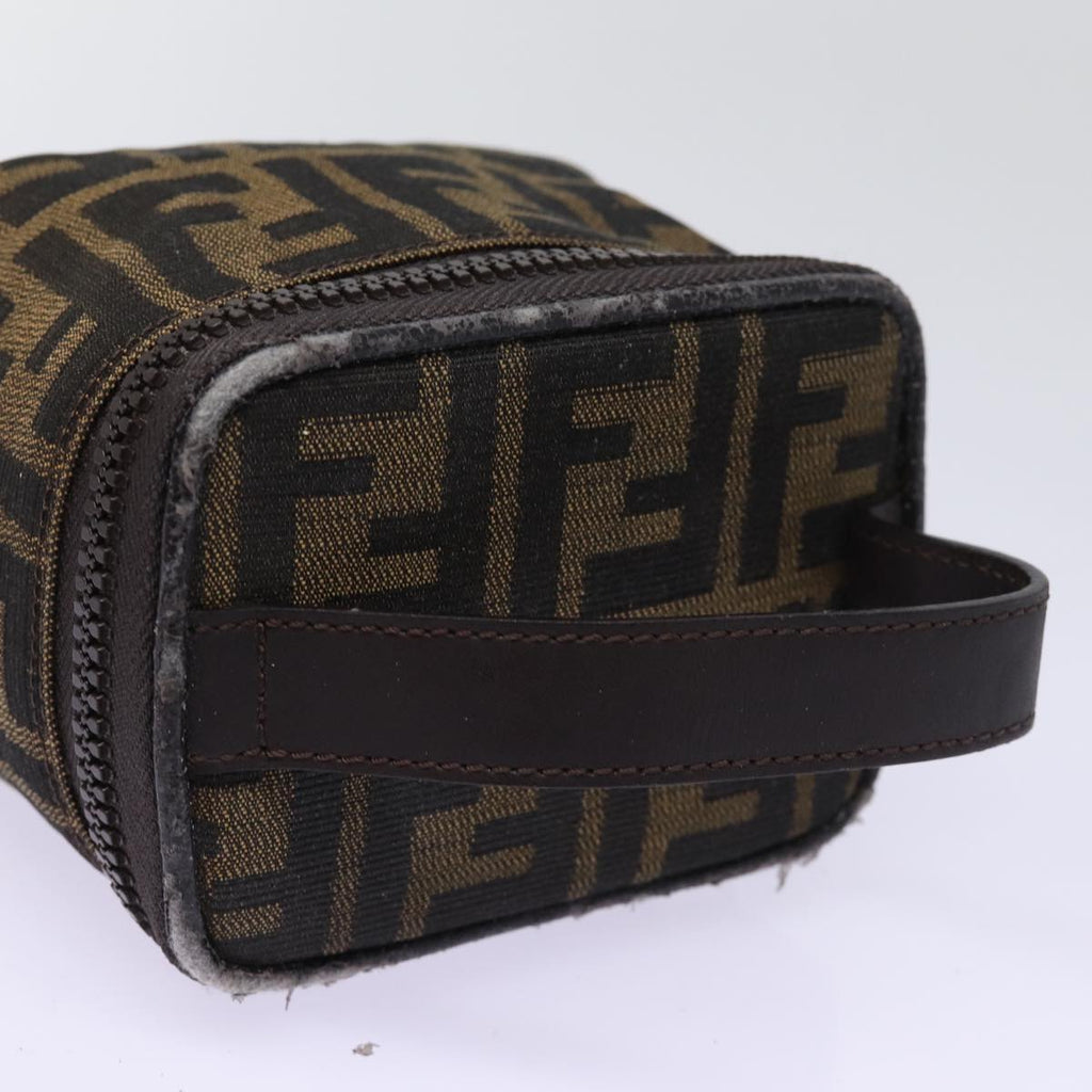 FENDI Zucca Canvas Vanity Pouch Brown Black78406