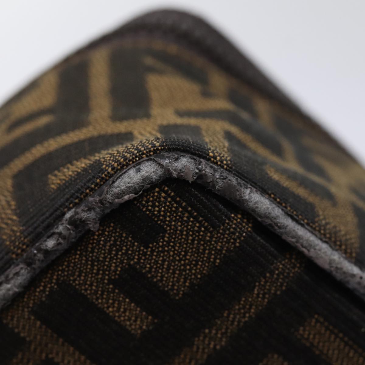 FENDI Zucca Canvas Vanity Pouch Brown Black78406