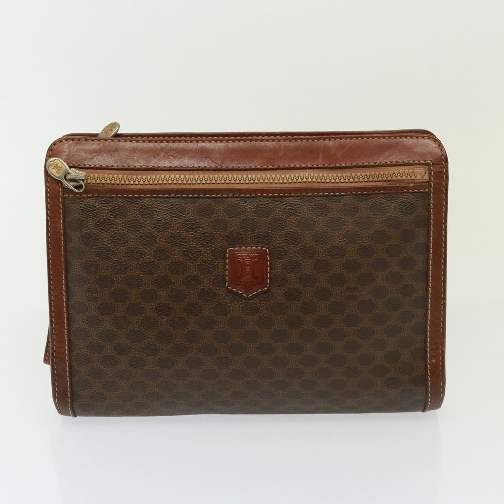 CELINE Canvas Clutch Bag 2Set Brown Auth 78513
