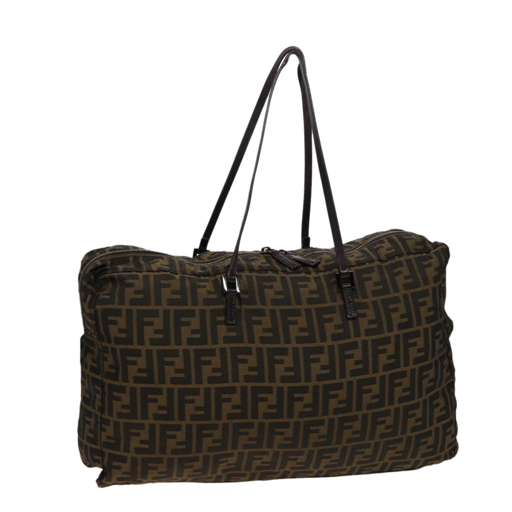 FENDI Zucca Canvas Shoulder Bag Brown Black78535