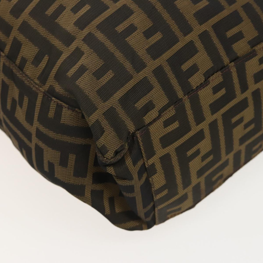 FENDI Zucca Canvas Shoulder Bag Brown Black78535