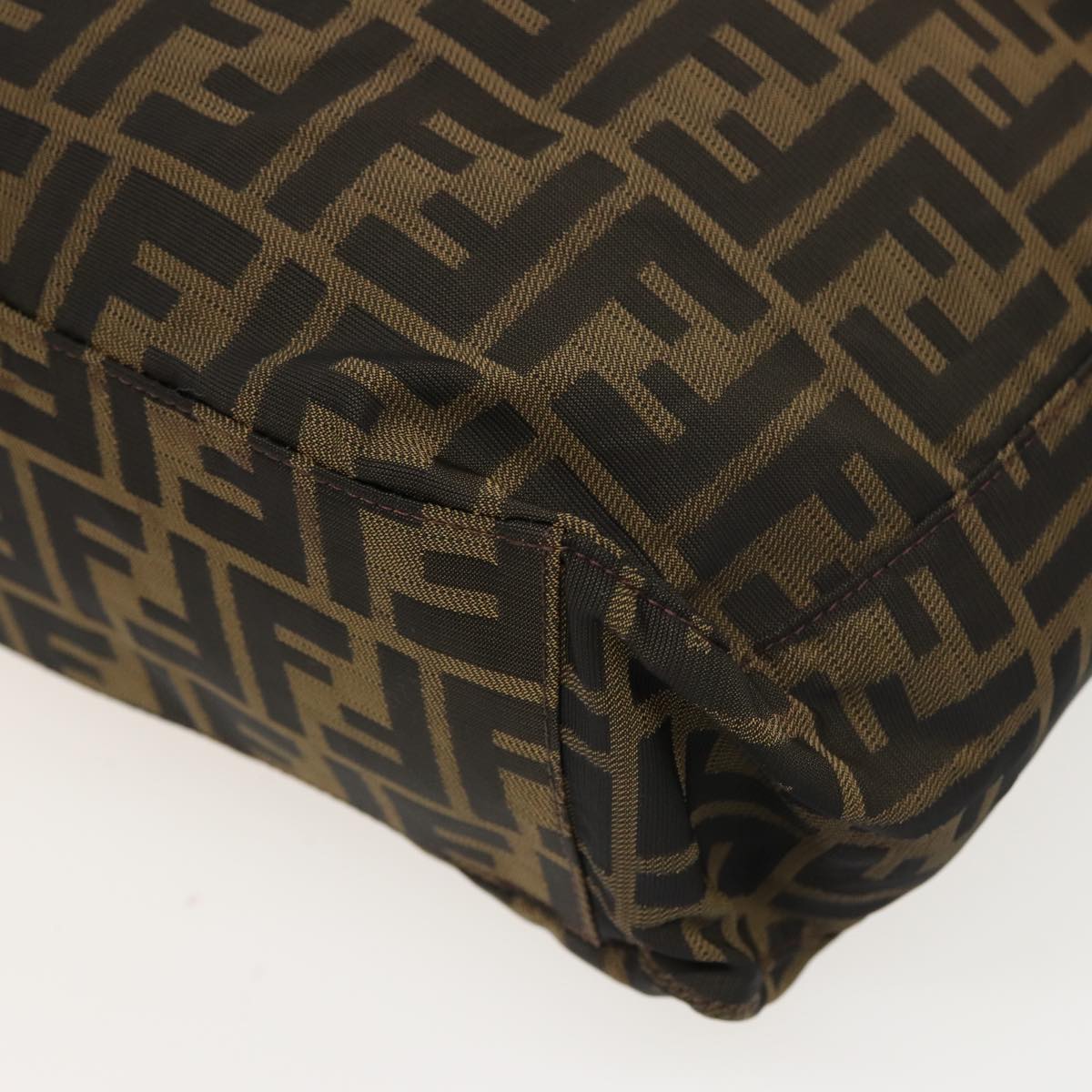 FENDI Zucca Canvas Shoulder Bag Brown Black78535