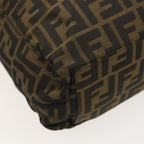 FENDI Zucca Canvas Shoulder Bag Brown Black78535