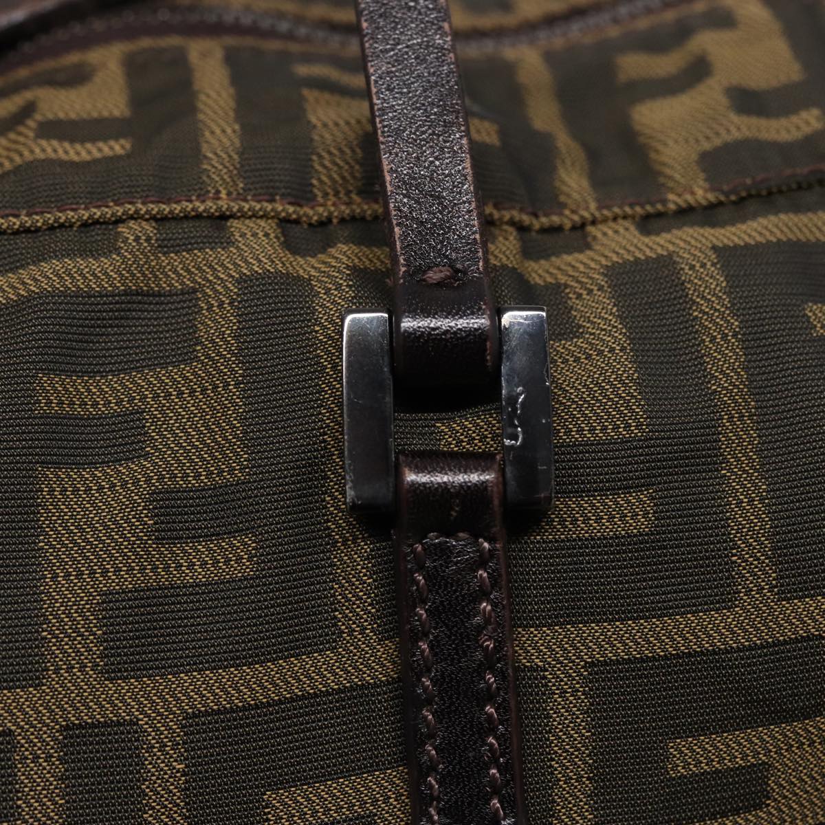 FENDI Zucca Canvas Shoulder Bag Brown Black78535