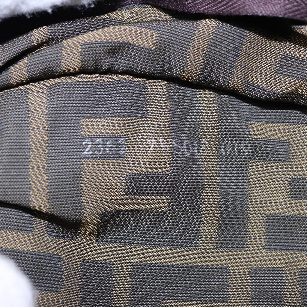 FENDI Zucca Canvas Shoulder Bag Brown Black78535