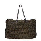 FENDI Zucca Canvas Shoulder Bag Brown Black78535