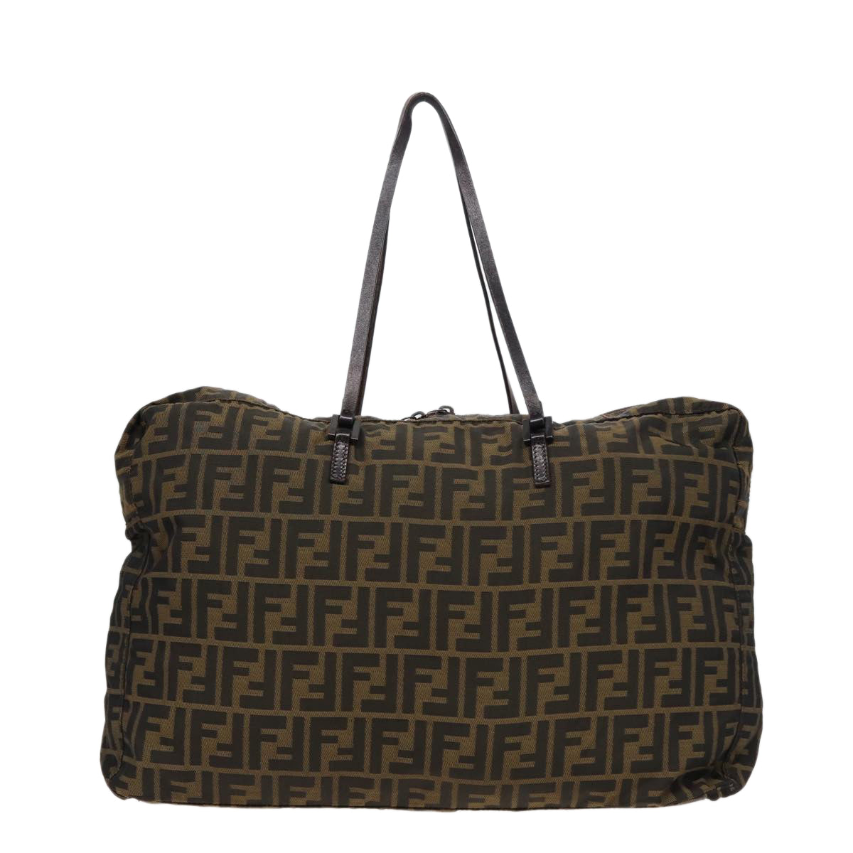 FENDI Zucca Canvas Shoulder Bag Brown Black78535