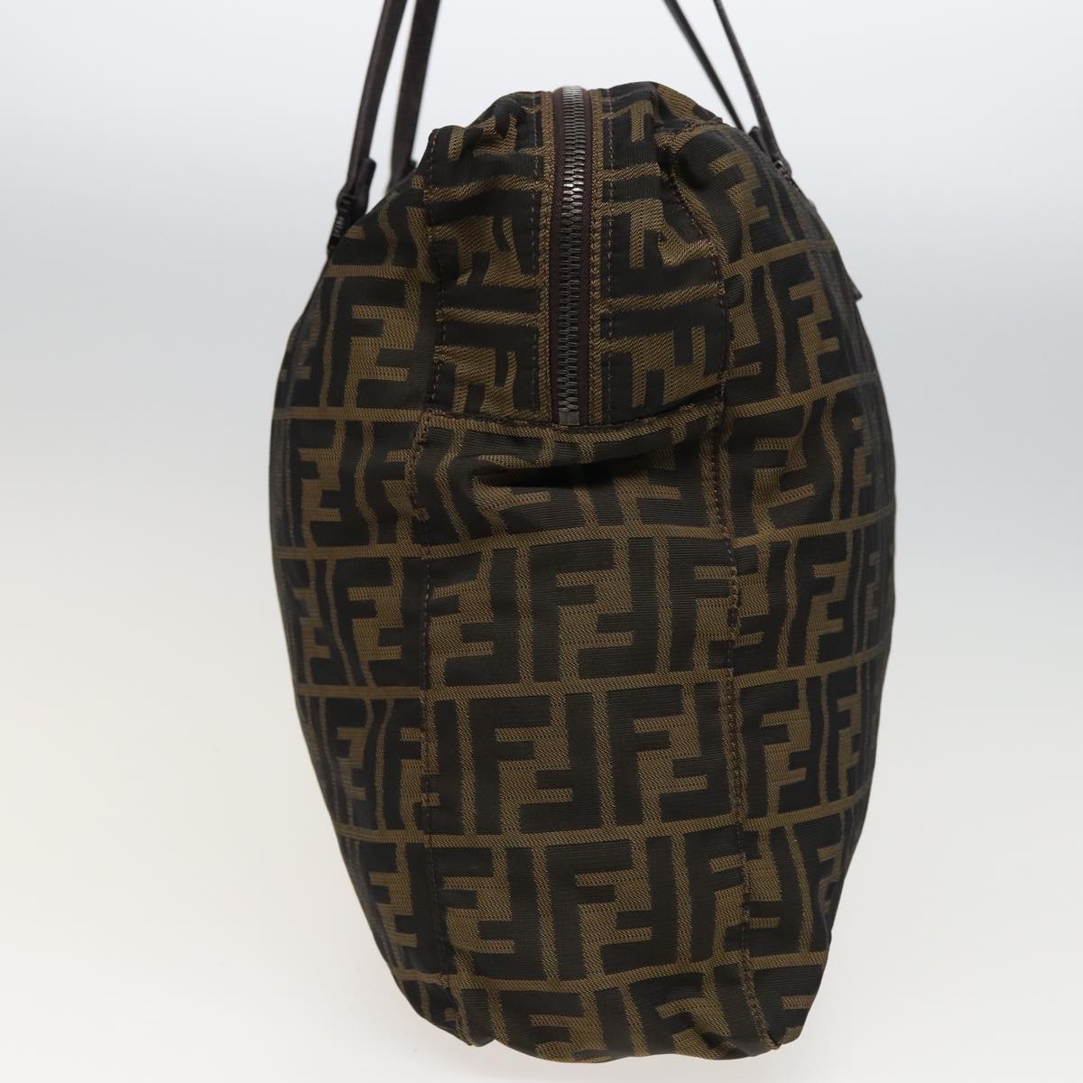 FENDI Zucca Canvas Shoulder Bag Brown Black78535