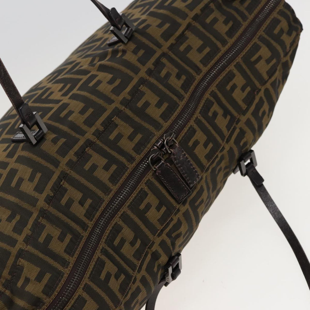 FENDI Zucca Canvas Shoulder Bag Brown Black78535